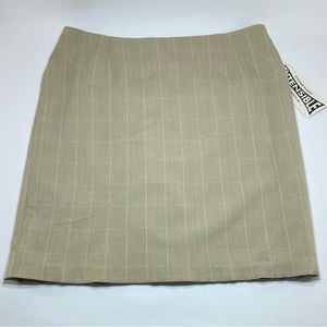 Alia Petites Size 12 Dress Skirt Khaki Plaid Lined